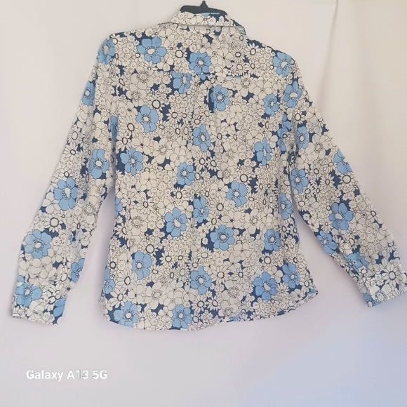 Talbots Petite Women's Floral Long Sleeve Button Front Shirt Sz Mp - Picture 7 of 9